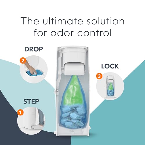 Image of Diaper Genie Premier Diaper Pail Gift Set with 2 Jumbo+ Square Refills | Premier pail registry gift set includes Jumbo+ long-lasting odor-locking square refills holding up to 2,160 newborn diapers.