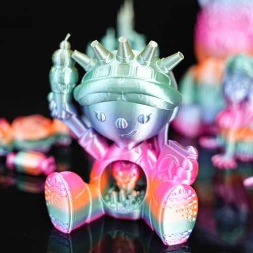 Image of Gratkit Silk Rainbow PLA Filament 1.75mm, Color Change 3D Printer Filament, + /-0.03mm, Multicolor 3D Printing Filament Rainbow Candy New