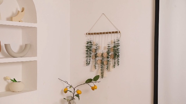 GIAUMA Boho Bathroom Decor Artificial Eucalyptus Hanging Wall Decor Fake Greenery Leaves Plants Wicker Ball on 16.5 inch Stick Rustic Farmhouse Natural Bedroom Kitchen Nursery Office Decorations