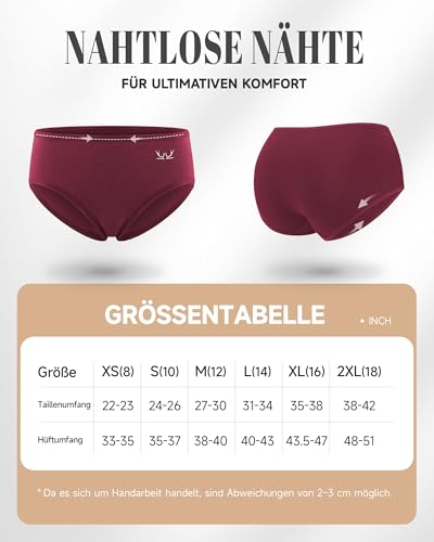 PULIOU Unterhosen Damen, 6er Pack Baumwolle Unterwäsche Frauen, Stretch Atmungsaktiv Damen Unterwäsche, Dunkle M