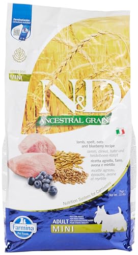 N&D ANCESTRAL GRAIN DOG LAMB, SPELT, OATS AND BLUEBERRY ADULT MINI 7KG