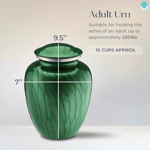 Image of Geturns Embrace Adult Personalized Picture Cremation Urns for Human Ashes I Large Photo Pearl Green Funeral Urn for Men and Women I 200 lbs