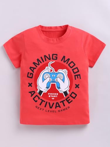 Image of Amazon Brand - Jam & Honey Boys Cotton Graphic Printed Half Sleeves T-Shirt | Regular Fit | Soft & Breathable (Available in Pack of 3 & Pack of 5) (2 to 8 Years)