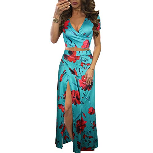 Image of MESLIMA Two Piece Dresses Sets for Women Summer Boho Maxi Dresses