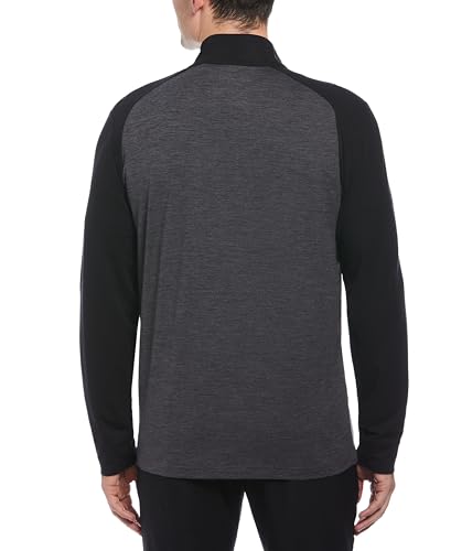 PGA TOUR Men's Lux Touch Quarter Zip Golf Pullover, Long Sleeve, Mock Neck, Premium Stretch, Lightweight Heathered Fabric2