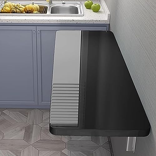 Black Home Office Desk Foldable Wall-Mounted Drop-Leaf Workstation Compact Computer Table Space-Saving Dining Table 60x40cm/23.5x16in Ideal for JYDSll Rooms