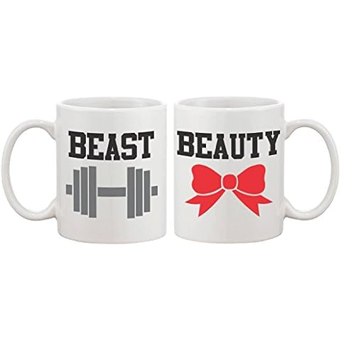 Set of 2 Beast and Beauty Coffee Mugs Cover