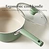 Redchef Ceramic Nonstick Saucepan with Lid, 1.5QT Small Cooking Pot, Non Toxic Sauce Pans for Kitchen, Cool Handle PFAS Free Compatible with All Cooktops, Green #4