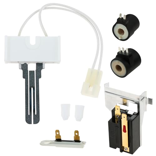 HZ-MONSTAR Dryer Repair Kit, 338906 Gas Dryer Flame Sensor 279834 Gas Valve Coil 279311 Igniter Kit Compatible with Kenmore Whirlpool Maytag Gas Dryers Replace WP338906 AP3094138 PS334310 12001349