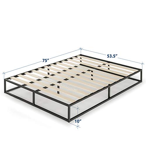image for Mellow 10 inch Metal Platform Bed Frame Type w/Classic Wooden Slat Sup
