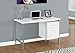 HomeRoots White,Silver Particle Board,Hollow-CORE, Laminate, MDF, Metal Computer Desk - 48" L/White/Silver Metal