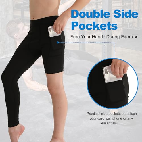 Legging de compression 3/4 garçon protège les muscles au basket - 4