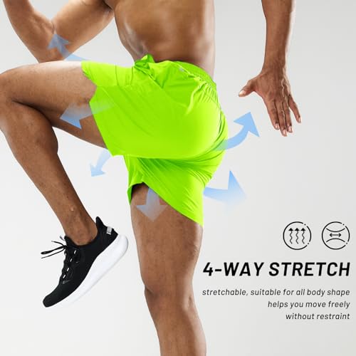 Image of MIER Men's Workout Running Shorts Lightweight Active 5 Inches Shorts with Pockets, Quick Dry, Breathable