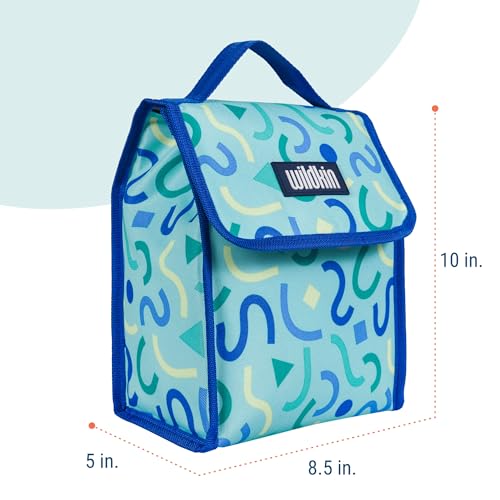 Image of Wildkin Kids Insulated Lunch Bag - Keeps Food Hot or Cold, Easy-Clean Lining and BPA-free for Boys & Girls, Ideal for School, Travel & Daycare - Confetti Blue