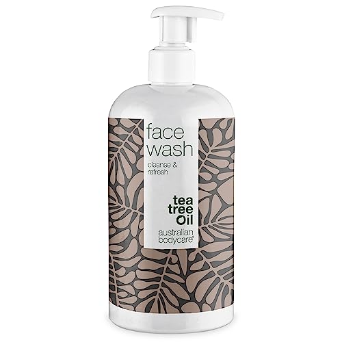 Face Wash de Australian Bodycare 500 ml | Limpiador facial con aceite de árbol del té, para piel grasa, con espinillas y acné |Aceite natural de árbol del té australiano con 100% puro