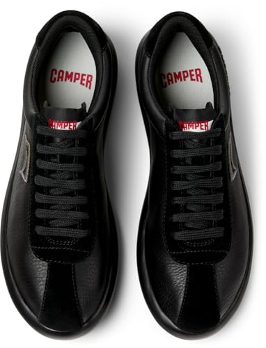 Camper Para Mujer. K201759-007 Zapatillas De Piel Pelotas Xlf Negro (38), Plano, Cordones, Casual - 4