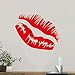 Kiss lèvres vinyle autocollants moue stickers muraux filles chambre lèvres, bisous, lèvres sinueuses, autocollants de fenêtre de salon de beauté 64x51cm