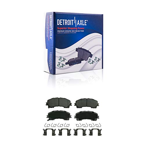 Detroit Axle - Front Ceramic Brake Pads w/Hardware Kit for 2014-2017 Nissan Rogue