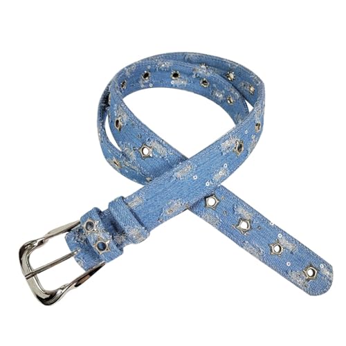 Fashion Denim Skinny Waist Belts for Women with Studded Holes Pants Jeans Dresse