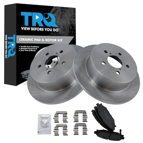 Image of TRQ Rear Ceramic Brake Pad and Rotor Set