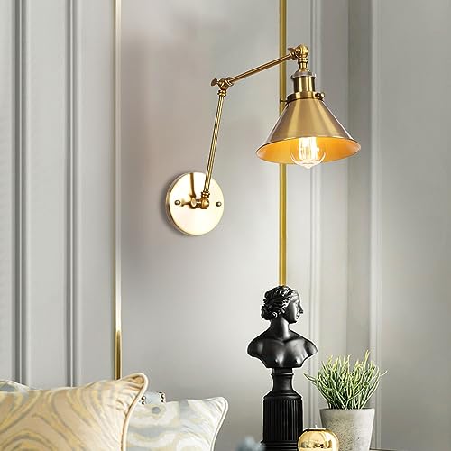 Przemysłowa metalowa lampa ścienna - Gniazdo E27 z żelaznym kloszem do wiejskiej atmosfery, salonu lub sypialni.