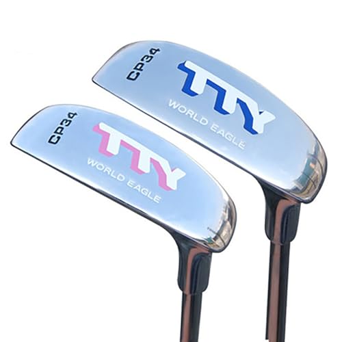Cortador de golf de dos vías para zurdos o diestros, para hombres y mujeres, golfistas, astilladora de golf de doble cara con eje de carbono/acero (con eje de carbono, azul)