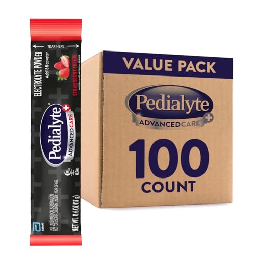 Pedialyte AdvancedCare Plus Electrolyte Powder Strawberry Freeze 100 packets