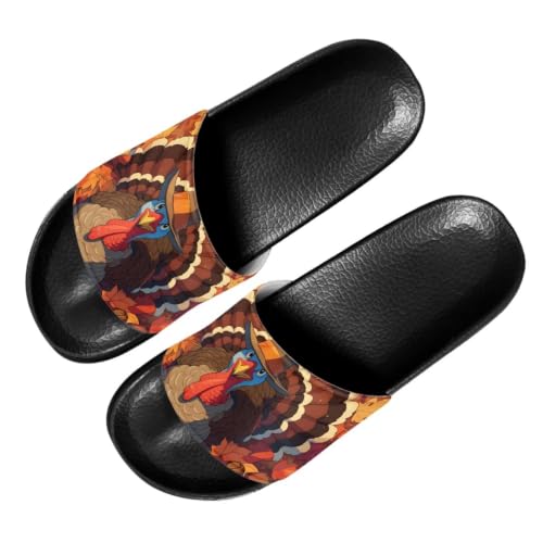 Quxjehoe Men's Non Slip Shower Slides Slip On Lightweight Beach Sandals