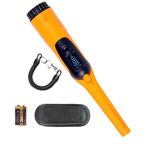 Fully Waterproof Pinpointing LCD Gold Metal Detector with LED Flashlight, Portable 360° Scan Searching Pinpointer, IP68 Underwater to 12m/40feet High Sensitive Treasure Hunter for Adults and Kids