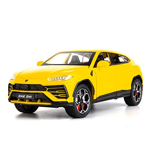 Modelo de auto Lambo Urus 1:24 amarillo con luces y sonidos miniatura 1