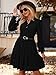 UEAL Black Long Sleeve Sweater Dress for Women Casual Ladies Fall Winter A Line Dresses Medium Black