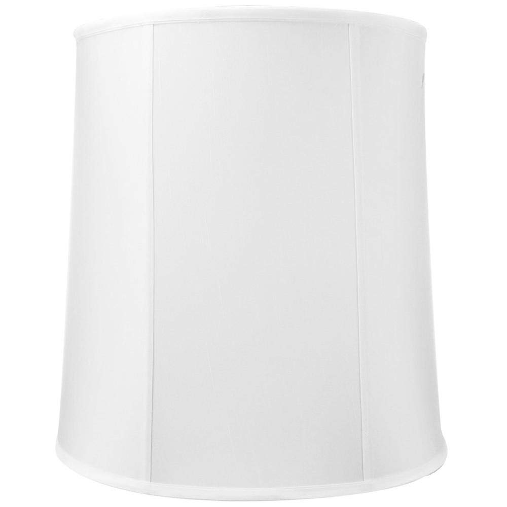 16x18x19 White Shantung Tall Drum Lampshade