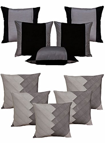 Dekor World Ultima Silver Combo. Cushion Cover(Pack of 10 Pcs)