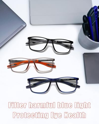 Image of TR90 Blue Light Blocking Reading Glasses with Adjustable Hinges, Cheaters | Flexible Sports Style, Lightweight, Digital Screen Reading, Computer and Office Work, Daily Casual Wear