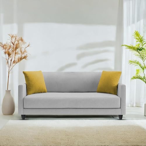 Image of Casaliving Dominic 2 Seater Sofa Set for Living Room (Grey Fabric) Premium Fabric Sofa