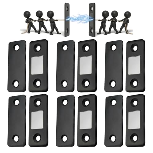 Magnetic Cabinet Door Catch 6 Pack, Ultra Thin 0.08" Invisible Cabinet Magnets with Strong Adhesive & Upgraded Screws, Pet & Kid Safe Cabinet Latch for Kitchen, Drawer, RV, Wardrobe (Stainless Steel) - image 1