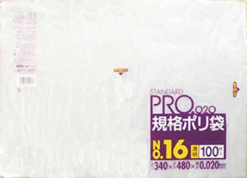 サニパック ＬＴ１６スタンダートポリ袋１６号（０．０２）透明１００枚 LT16のサムネイル