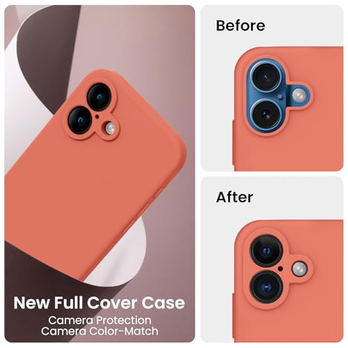 Image of FireNova Designed for iPhone 16 Case, Silicone Upgraded [Camera Protection] Phone Case, Soft Anti-Scratch Microfiber Lining Inside, 6.1 inch, Pink Pomelo