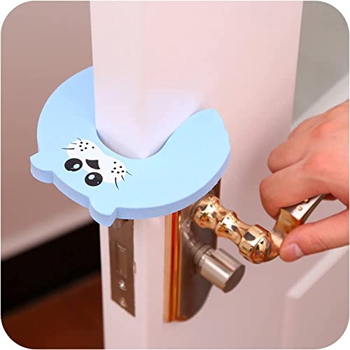 Image of Cartoon Animal Door Stopper Cushion Decorative Holder Lock Safety Cute Pattern Guard Finger Protection for Children Kids and Baby (Random, Pack of 7).