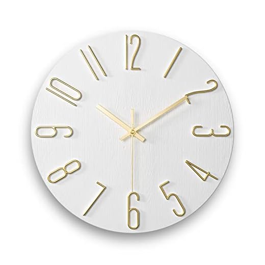 12 Inch Wall Clock Silent Non Ticking, Preciser Modern Style Decor Clock for Home, Office, School, Kitchen, Bedroom, Living Room (White)
