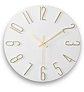 fapugh 12 Inch Wall Clock Silent Non Ticking, Preciser Modern Style Decor Clock for Home, Office,...