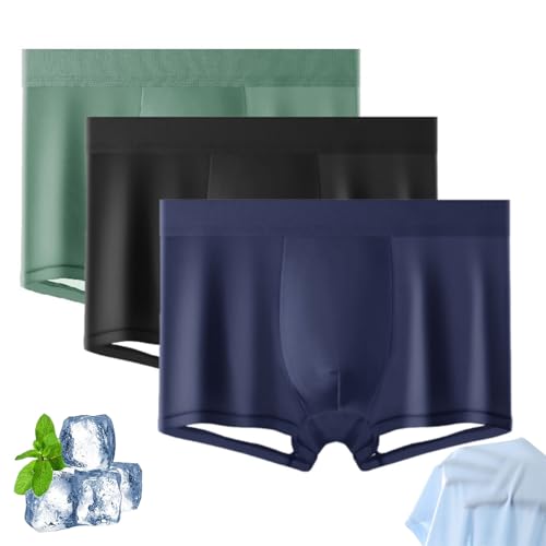 Ice Boxer Pro, Ice Boxers for Men, Silk Underwear for Men, Ultra Comfortable Premium Silk Underwear (3 Pcs B,XL)