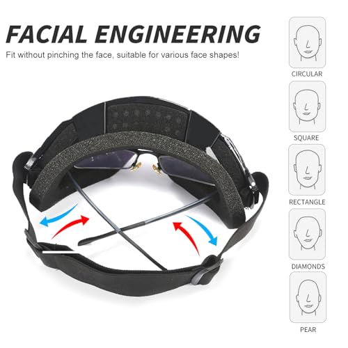 Motocross Brille Skibrille, Ski Snowboard Brille Verstellbarer Teleskopgurt, Crossbrille Mit Schaumstoffpolsterung, Sowohl für Damen Als Auch für Herren, Geeignet für Outdoor-Sportarten, Silbrig