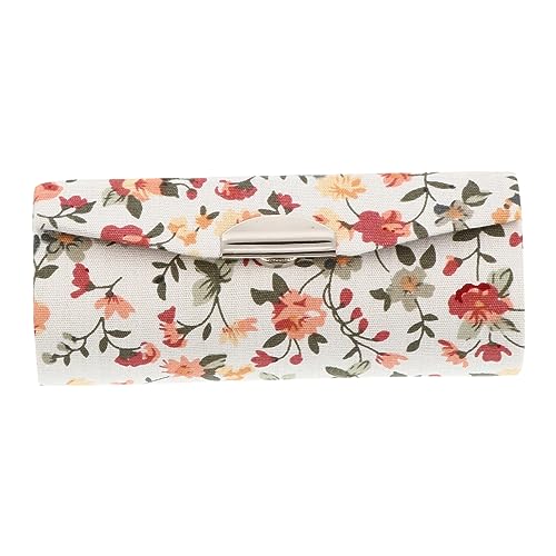 TENDYCOCO Astuccio Per Rossetto Con Specchio Custodia Floreale Ricamata Retrò Portatile 3.4X1.3X1.2 Pollici Beauty Case Da Viaggio Donna
