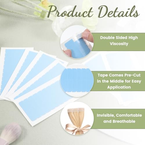 Yuomeaz 180 Pcs Wig Tape, Self Adhesive Lace Tape, Double Sided Lace Front Tapes for Wigs, Invisible Waterproof Tapes Strips for Hair Extensions - Thumbnail 2