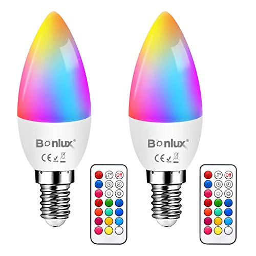 Lampadina LED RGB Con Telecomando, 3W E27, Cambio Colore E Dimmerabile, 12 Colori E Timer, Luce D'Atmosfera