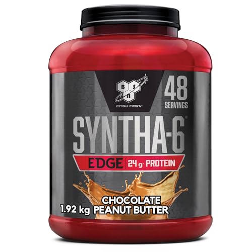 BSN Nutrition Syntha 6 Edge Whey Protein Isolate, Proteinas para Masa Muscular, Suplementos Deportivos en Polvo con Proteinas Whey, Chocolate y Mantequilla de Cacahuete, 48 Porciones, 1.92k