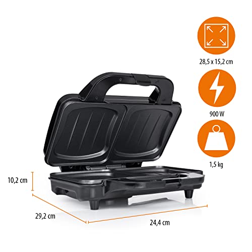 Tristar SA-3060 Sandwich Maker – Extra tiefe Grillplatten – Zwei Portionen gleichzeitig Schwarz 3
