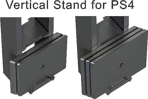 Skywin-Video Game Storage Stand Tower, Video Game Storage Organizer for PS5/ PS4/ PS3/ Xbox Series S & X/Xbox one Game, VR/Headset Hanger, 24 CD Storage Disk Tower for PS (Black)