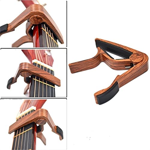 SHANGMAOYO Capodastre Coussin De Guitare De Guitare en Métal en Bois De Grain Métallique for Guitare Ukulele Tuning… - Les Beatles, Paul McCartney, John Lennon, RIngo Starr, George Harrison SHANGMAOYO Capodastre Coussin De Guitare De Guitare en Métal en Bois De Grain Métallique for Guitare Ukulele Tuning… – Image 4